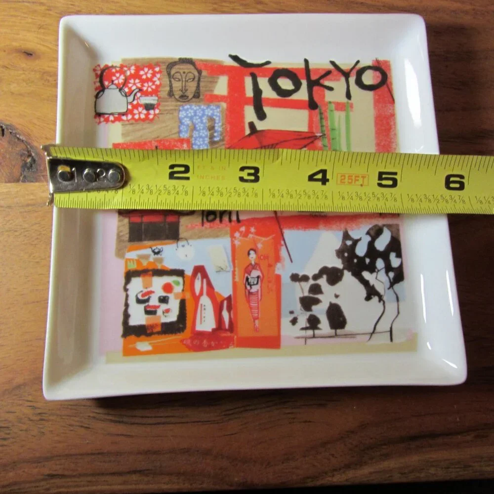 3 for $24 - crate & barrel tokyo dish square salad plate (w3553)